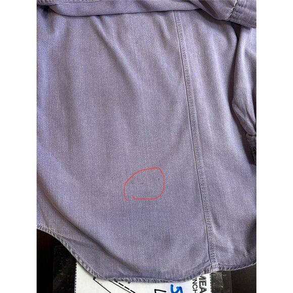 Vtg Levis Authentic Shirt Womens Large Y2K Utility Core Grunge Lavender Fade - Picture 12 of 13